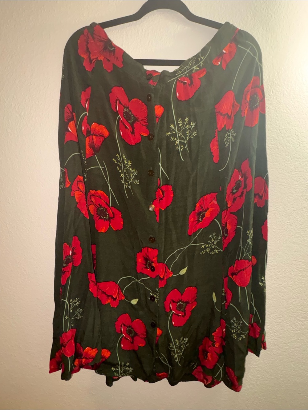 Floral vintage button front skirt